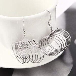 Womens Silver Plated Small Hoop Earrings
